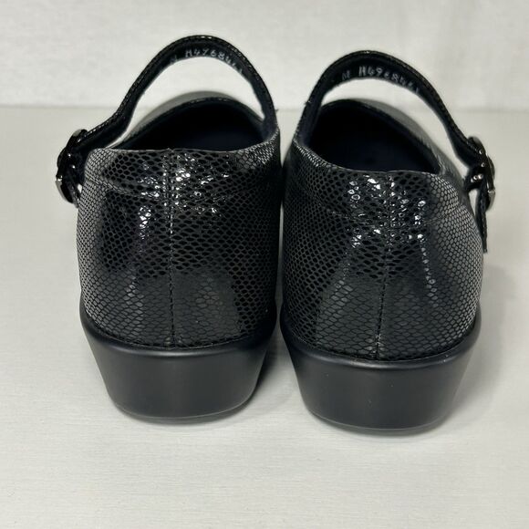 SAS Maria Mary Jane Shoes Womens 7 M Black Snake Patent Leather Comfort - Picture 4 of 8